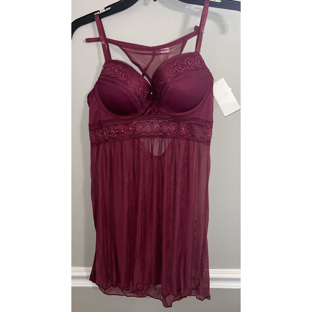 NWT Jessica Simpson Sexy Teddy Chemise Gown Panty Set Size Medium